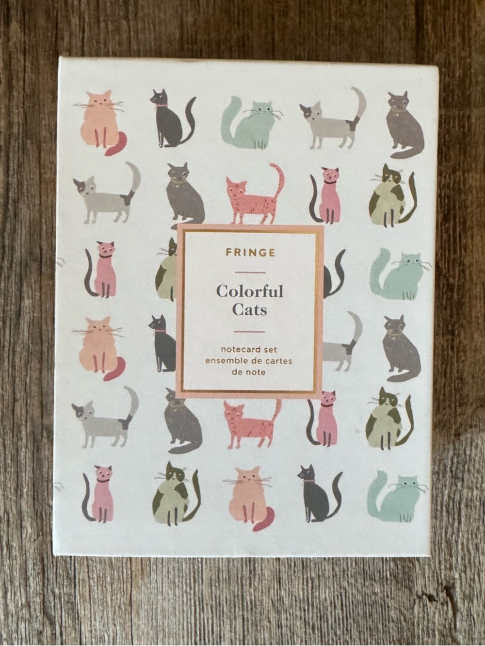 NWT Fringe Studio Colorful Cats Notecard Set - from World Market
